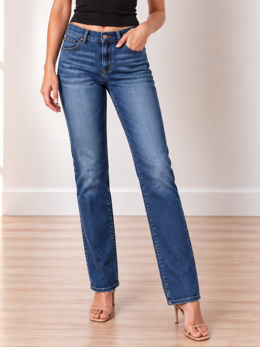 DL1961 Mara Mid Rise Straight Leg Titan Denim Jeans (Size: 30)